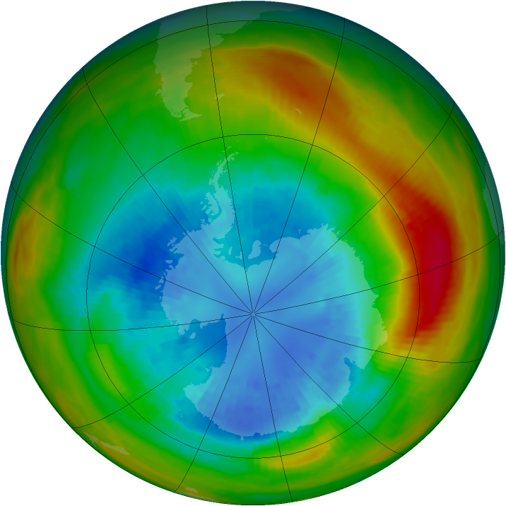 Antarctic ozone map for 08 September 1983